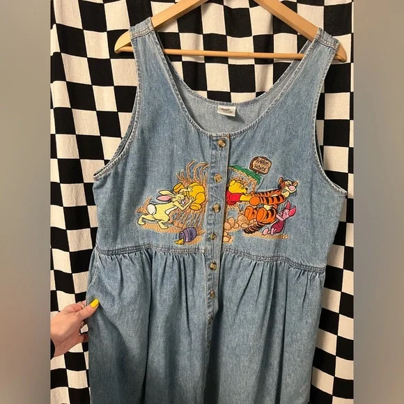 Disney Store Vintage Winnie The Pooh Denim Dress - Picture 3 of 11
